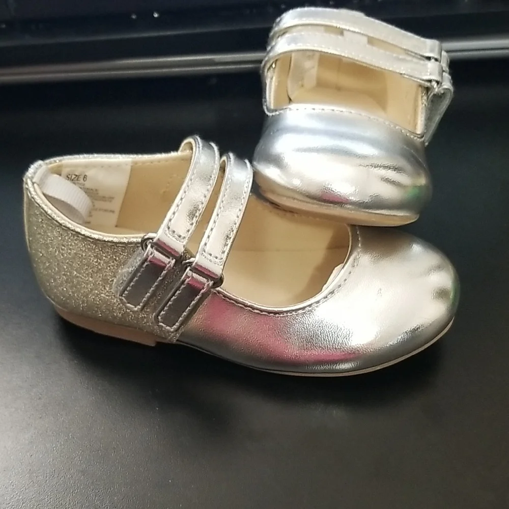 Gymboree Silver Dress Shoes with Double Straps little girl size 6